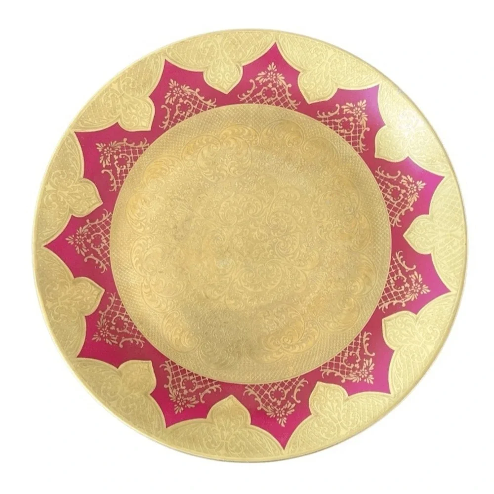 AOFI Porzellan Germany Gold Gilt Fuchsia Cabinet Plate 10